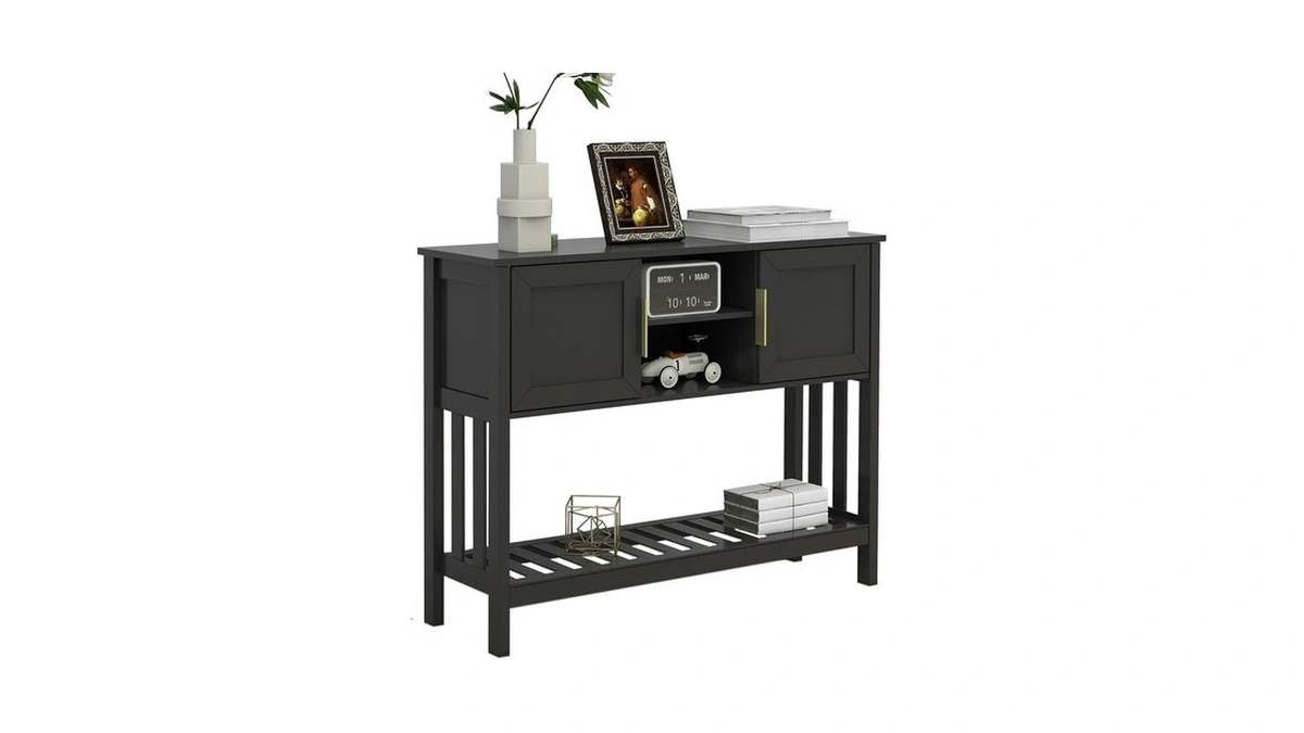 Taohfe Console Table With Storage With Doors, Entryway Console Table