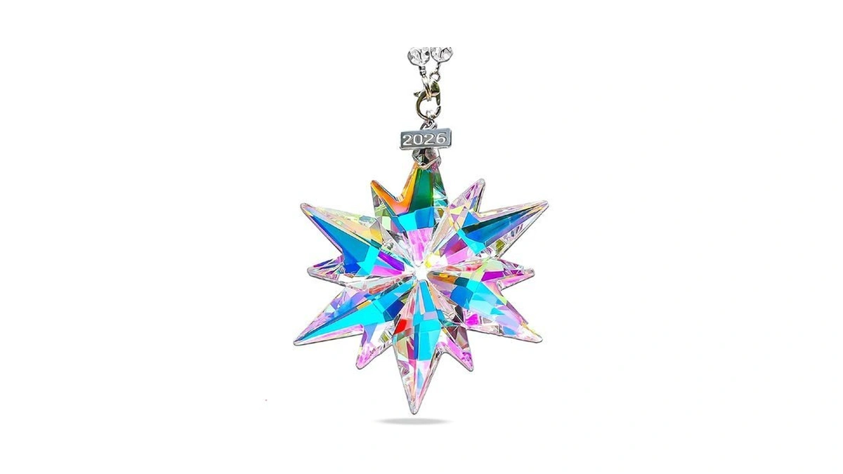 2026 Annual Christmas Ornaments Crystal Snowflake Star, Sparkly Crystal Ornaments
