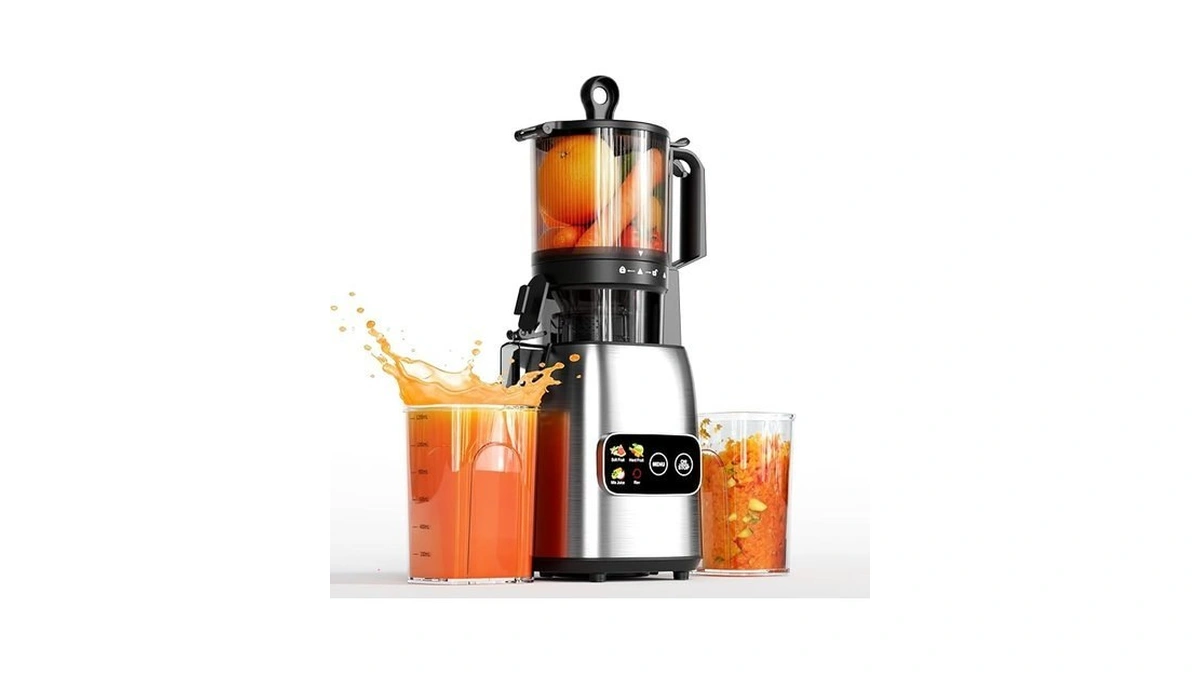Kndko Cold Press Juicer With Touch Screen, 5.4" Extra Large