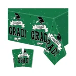 2pcs Graduation Tablecloth, 108" X 54" Green Graduation Table Decorations