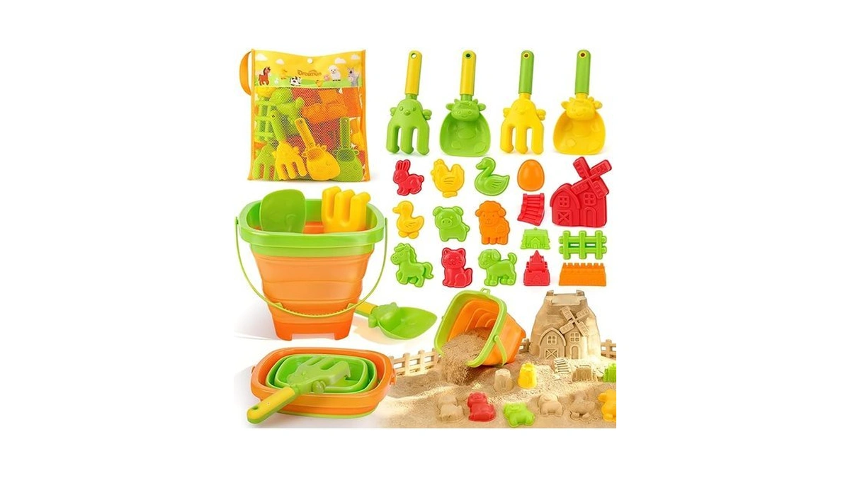 Dreamon Beach Toys For Kids — 29pcs Farm Sand Toys
