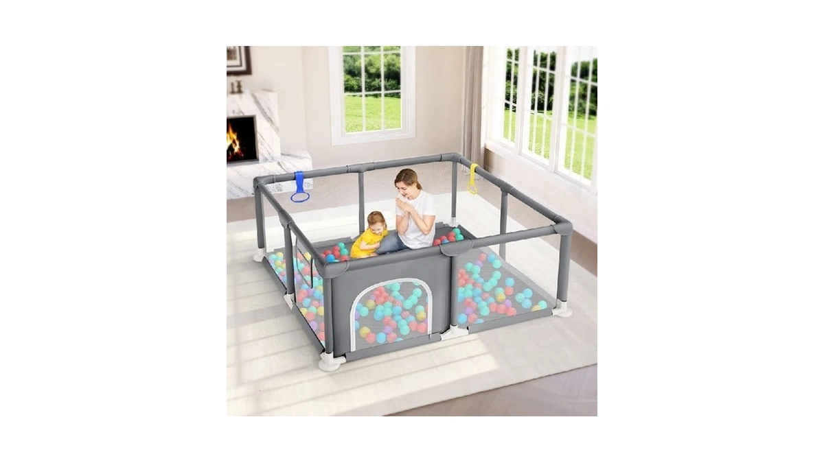 Dripex Baby Playpen, 47"x47" Small Playpen For Babies, Enhanced Safety