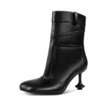 Gpxgpx Ankle Boots For Women Square Petal Square Toe Sexy