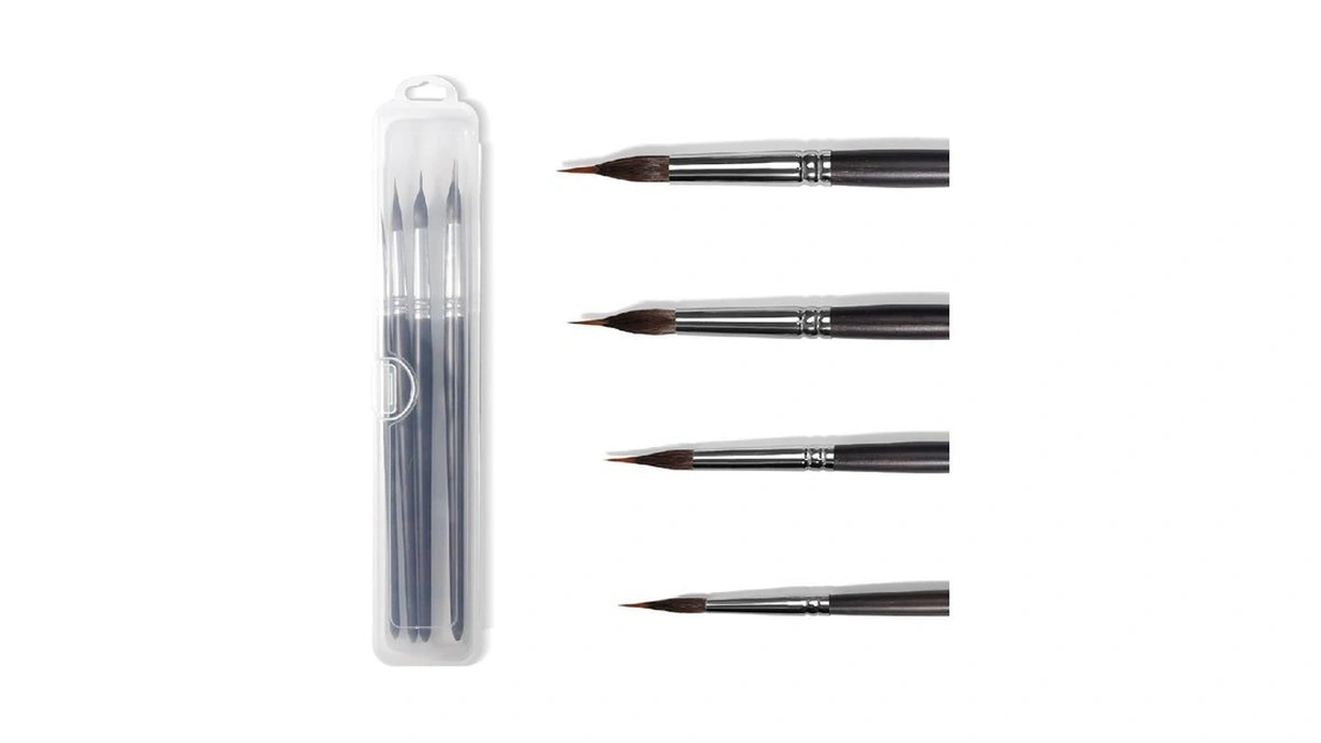 Kingtle Professional Watercolor Brushes With Two-layer Liner - Synthetic Nylon