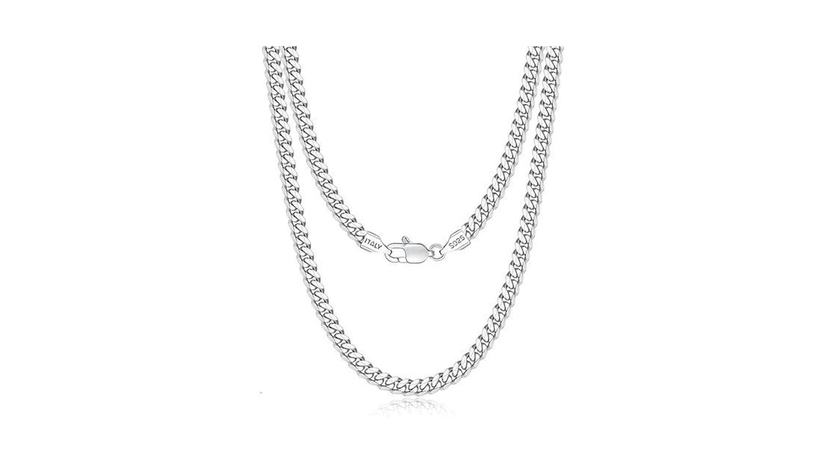 Eterjew 925 Sterling Silver Chain Necklace, 5mm Men's Cuban Link