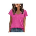 Wiholl Womens Summer Tops Trendy Casual Cap Short Sleeve Sweater