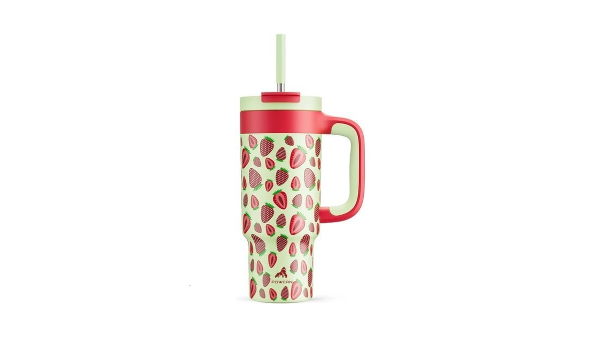 24 Oz Metal Tumbler Cup For Girls: Easy Grip Handle,