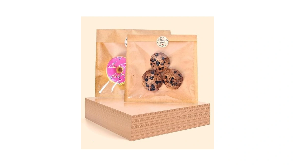 50pcs Heat-sealable Cookie Bags With Window, 7.1 X 7.5 Inch