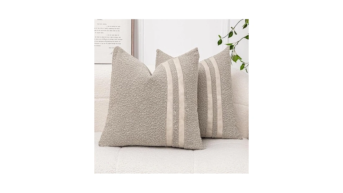 Vfuty 18x18 Textured Throw Pillow Covers Set Of 2 Boucle