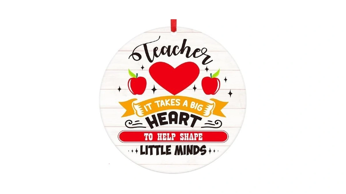 Petcee Teacher's Day Ornaments Gifts - Round Teacher Appreciation Gifts