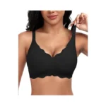 Documo Bras For Women Scalloped No Underwire Wireless Seamless Bra