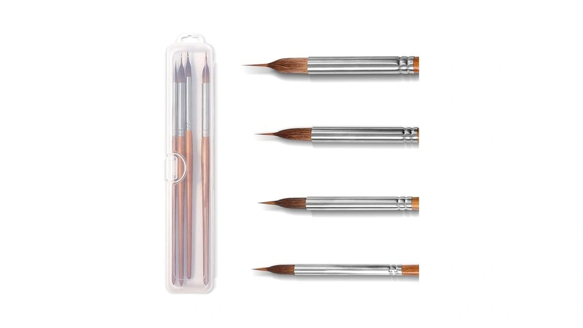 Kingtle Professional Watercolor Brushes With Two-layer Liner - Synthetic Nylon