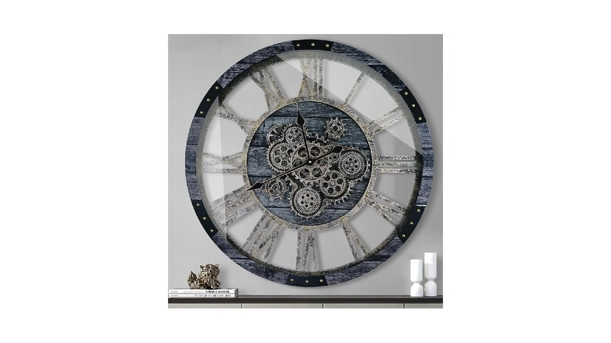 Topptik 27 Inch Moving Gear Wall Clock, Oversized Wall Clocks,