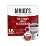 Maud's Cherry Flavored Coffee Pods, 18 Ct, Medium Roast Flavored