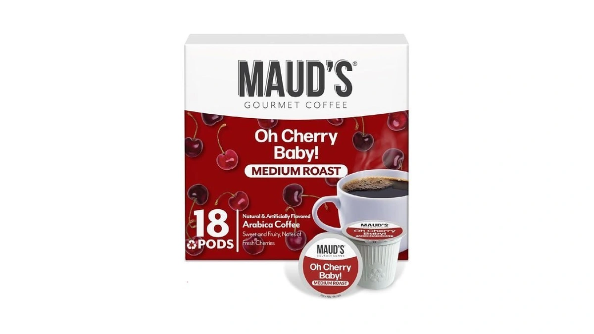 Maud's Cherry Flavored Coffee Pods, 18 Ct, Medium Roast Flavored