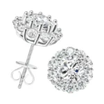 2 Carat Moissanite Stud Earrings For Womens S925 Sterling Silver