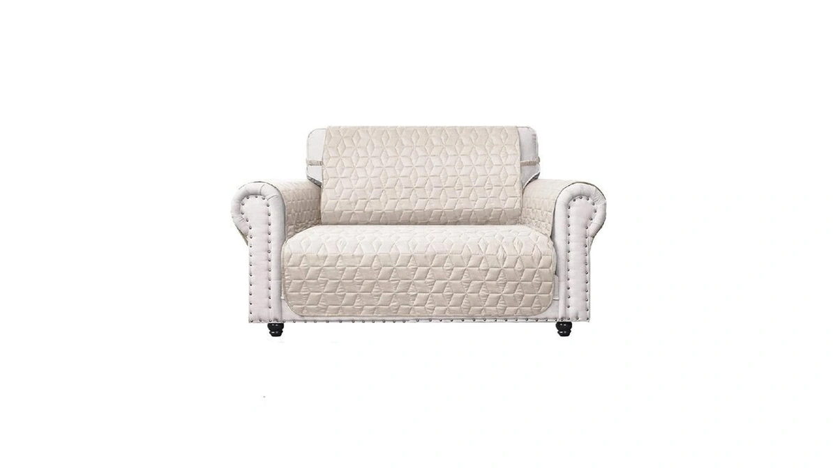 Ameritex Loveseat Cover Water-resistant Quilted Furniture Protector With Back Nonslip