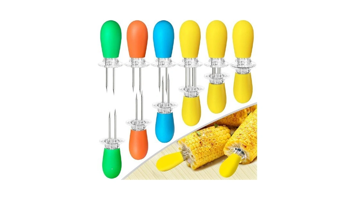 Aqringo 12 Pcs/6 Pairs Corn Holders, Stainless Steel Corn Cob