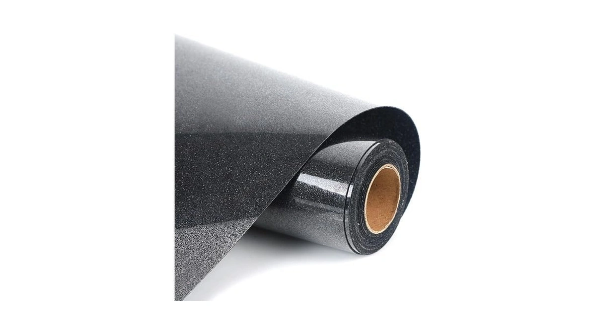 Shomkiee Black Glitter Htv Heat Transfer Vinyl Rolls 12 Inch