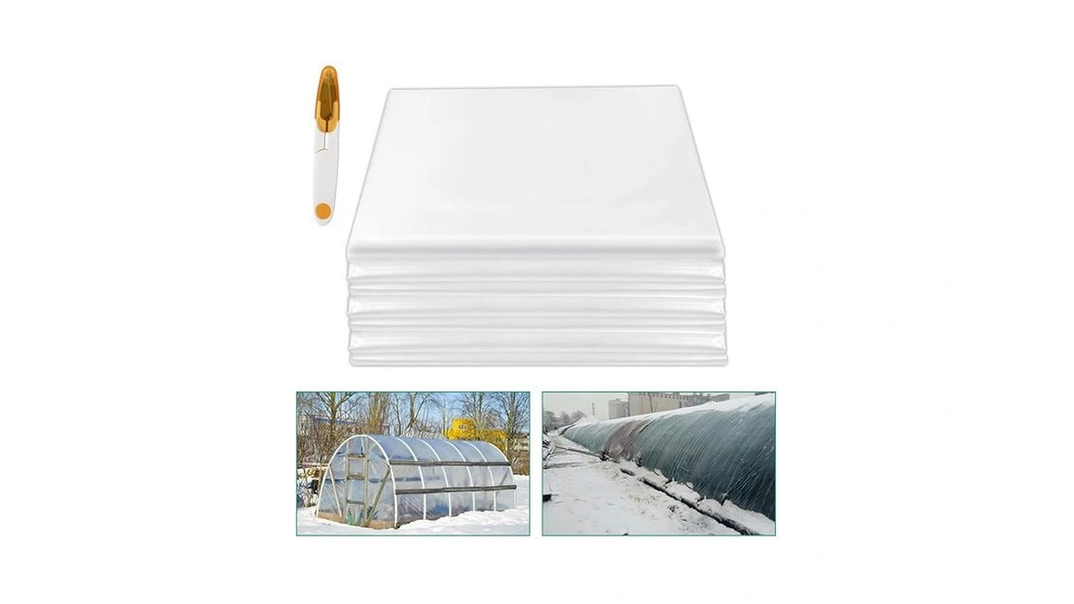 Rohseson 6 Mil Clear Greenhouse Plastic Sheeting 6.5x6.5ft, Anti-drip Greenhouse