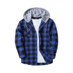 Hooded Flannel Shirt For Men Plaid Shirts Long Sleeve Flannel