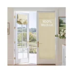 Ryb Home 100% Blackout French Door Curtain, Door Window Curtains