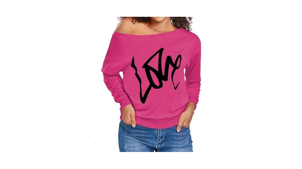 Am Clothes Sweatshirt For Women Off The Shoulder Tops Long