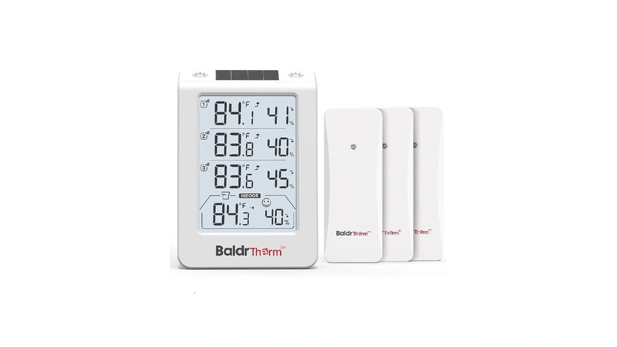 Baldrtherm Indoor Outdoor Thermometer Wireless, Temperature Humidity Monitor With 3