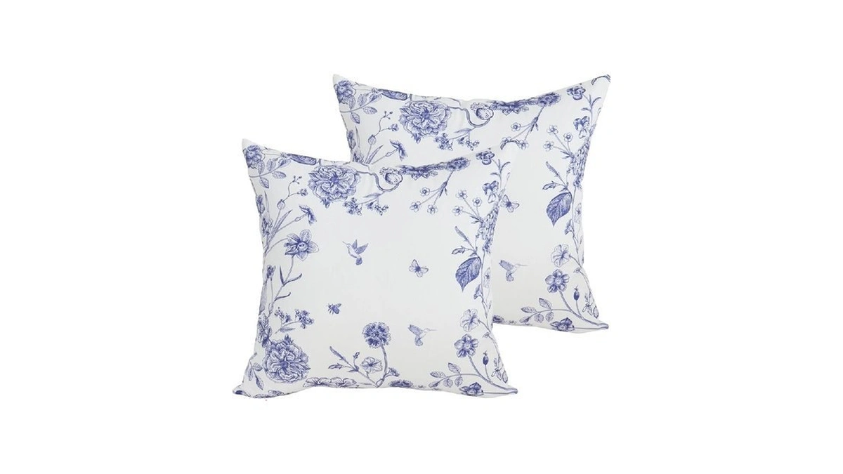 Purpleessences Throw Pillow Covers - 18x18 Inch - Floral Spring