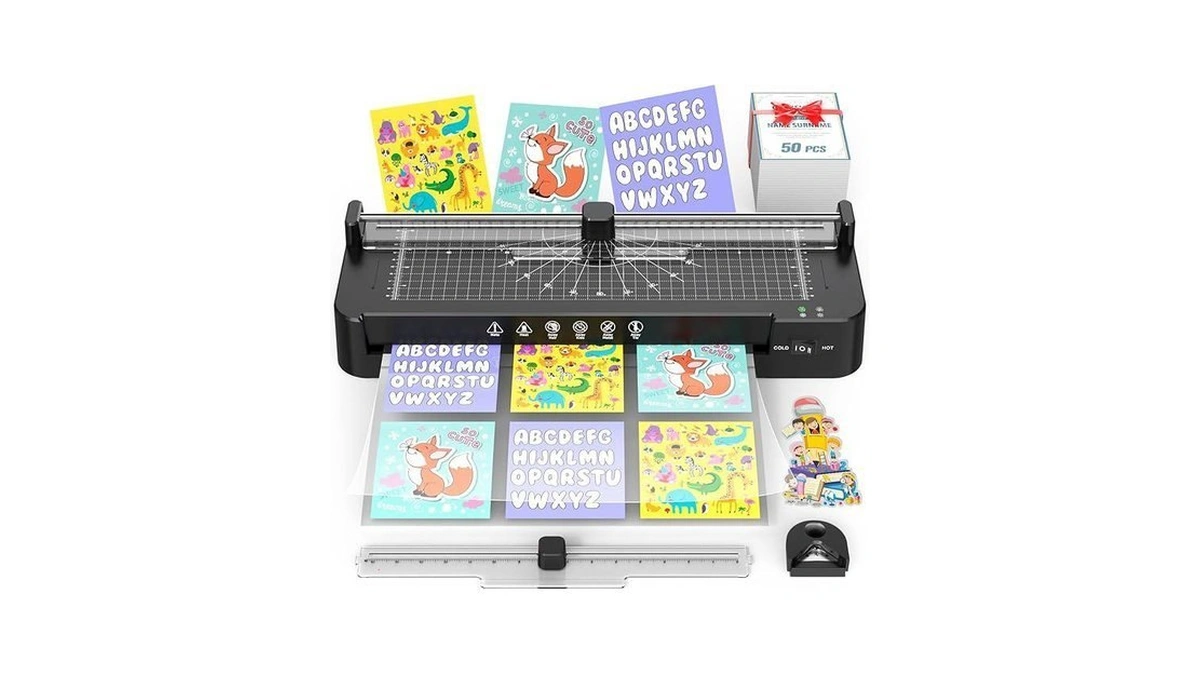 13 Inch Laminator Machine With Sheets 50pcs, Paper Trimmer,corner Rounder,scale