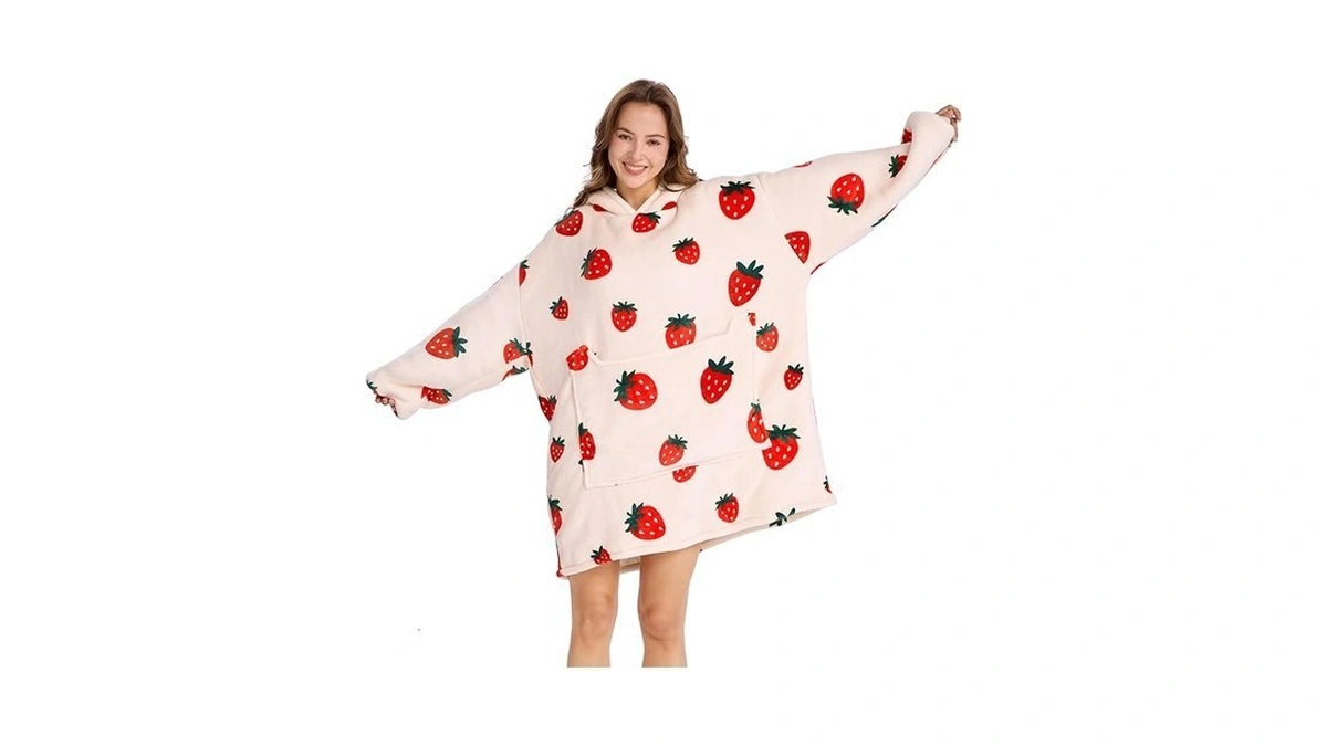 Aemilas Strawberry Blanket Hoodie As Gift Ideas - Comfort Sherpa