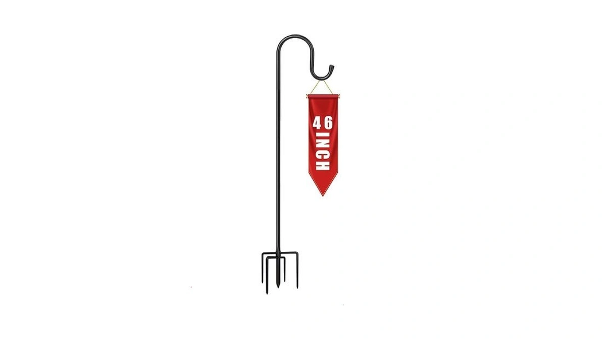 Cmaster Shepherd Hook For Outdoor,117cm Bird Feeder Pole With 5