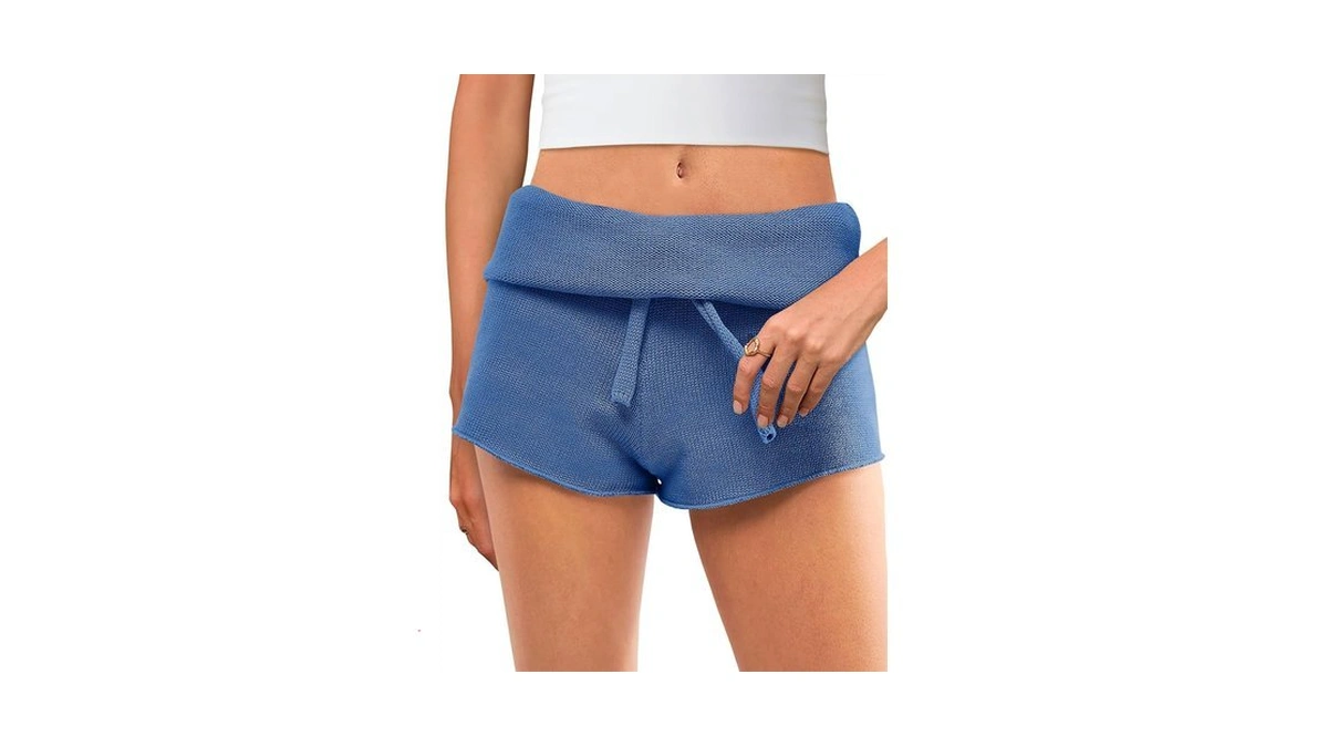 Saodimallsu Womens Foldover Lounge Shorts High Waisted Drawstring Casual Summer