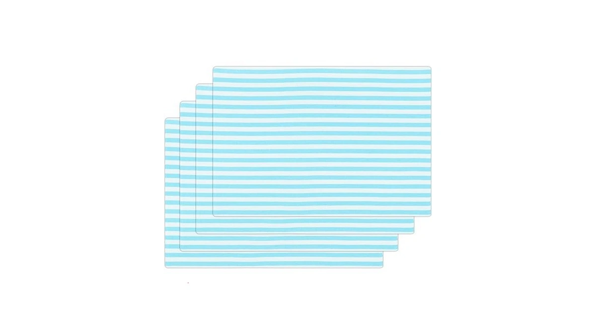 Purpleessences Striped Placemats, Set Of 4, Washable Double Layer Woven