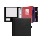 Poprun Portfolio Binder, Pu Leather 3 Ring Binder 2 Inch,