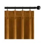 Miulee Velvet Pinch Pleated Blackout Curtains 96 Inches Long, Gold
