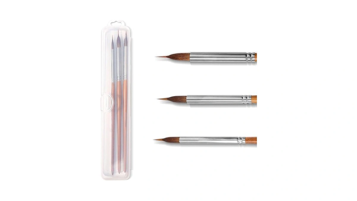 Kingtle Professional Watercolor Brushes With Two-layer Liner - Synthetic Nylon