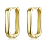 Bisaer 925 Sterling Silver Post Huggie Earrings For Women, 14k
