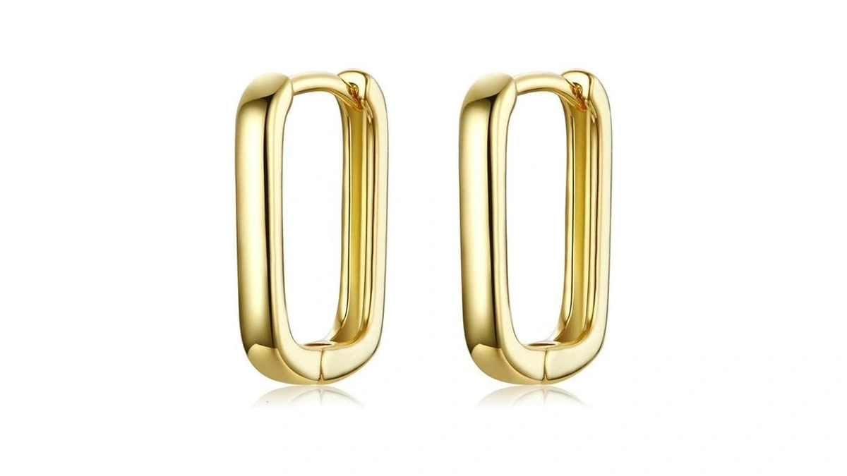 Bisaer 925 Sterling Silver Post Huggie Earrings For Women, 14k