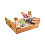 Badger Basket Cedar Sandbox With Lid & Benches - Outdoor