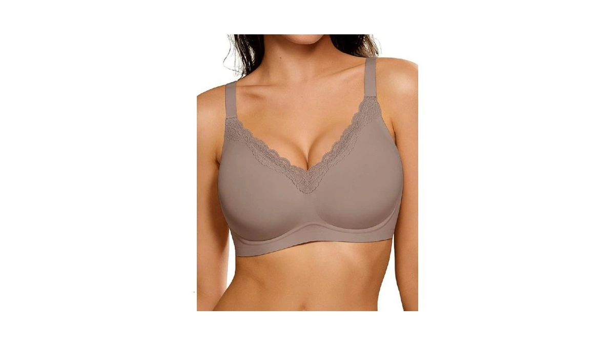 Horisun Jelly Wireless Bras For Women Push Up V Neck