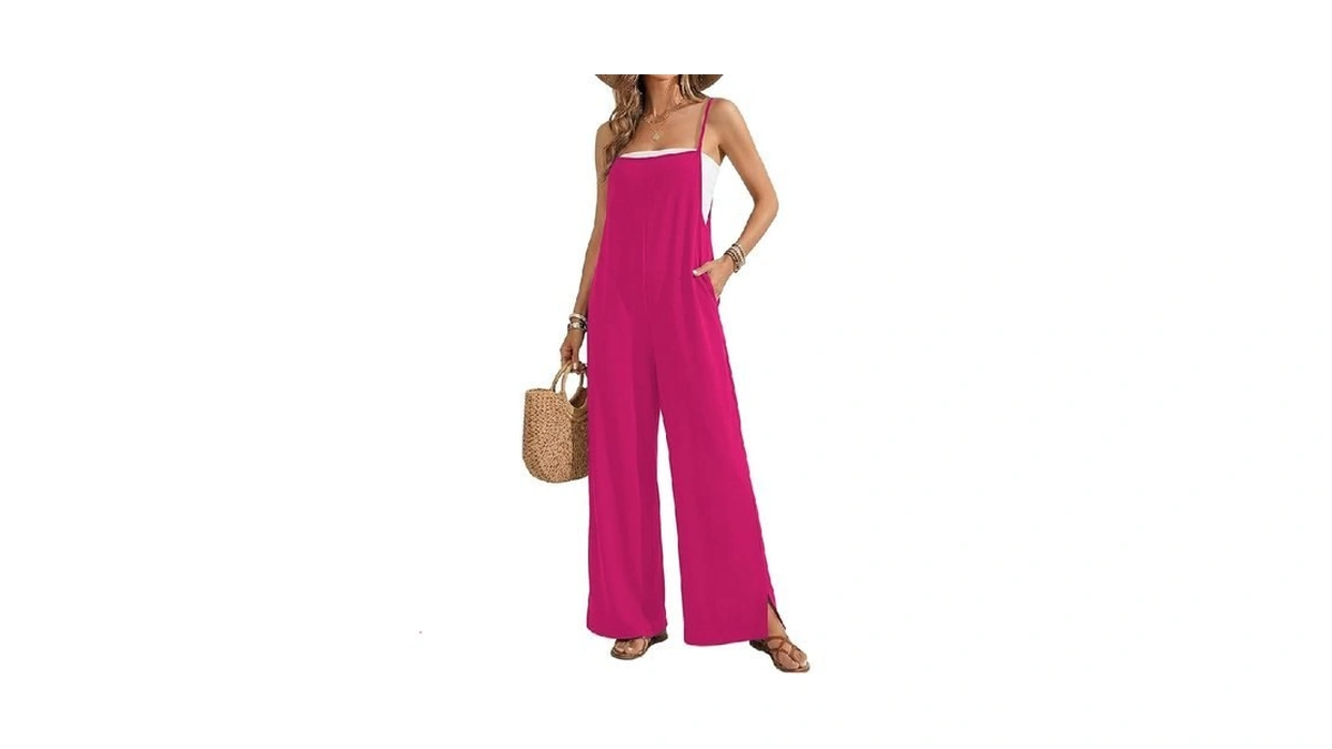 Ekouaer Jumpsuits For Women Casual Summer Wide Leg Overalls Loose