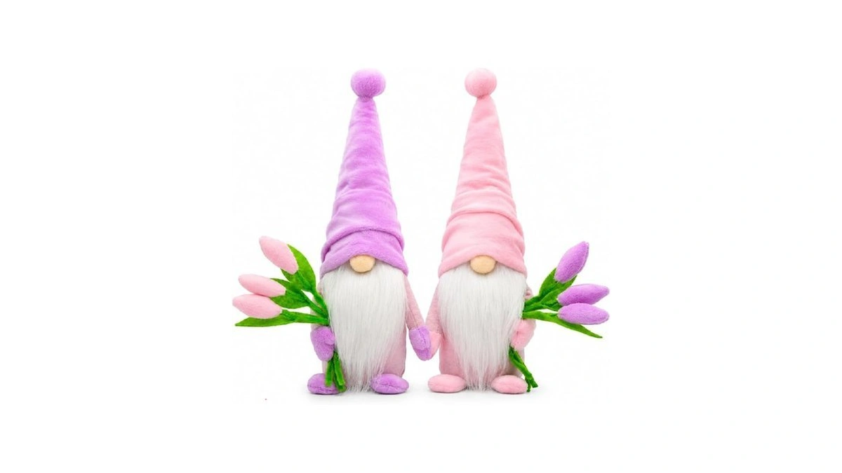 Knomeko Tulip Gnomes Spring Decor Indoor- Mothers Day Decorations Gifts