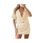 Saodimallsu Women 2 Piece Cover Up Set Crochet Beach Summer