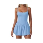 Ekouaer Womens Summer Sleeveless Workout Rompers Athletic Jumpsuit Double Lined