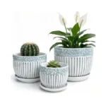 Folklore13 Vintage Flower Pots For Indoor Plant, Round Ceramic Plant