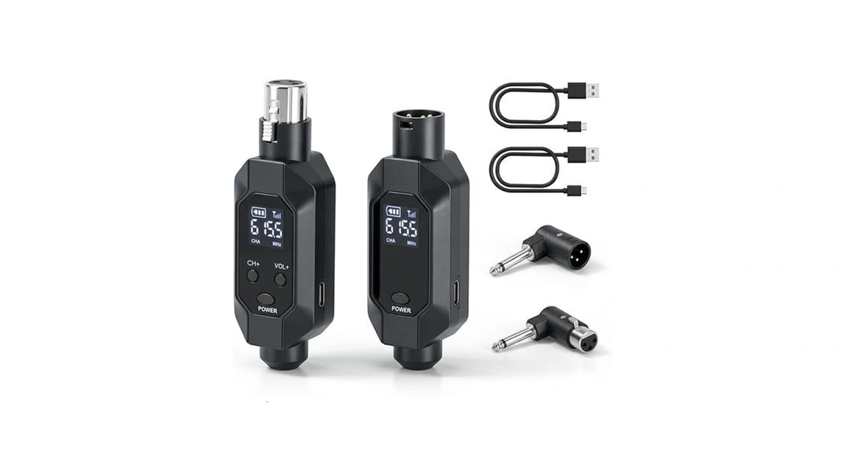 Kelgyua Wireless Xlr Microphone Transmitter Phantom Power, 2.4g Auto Noise