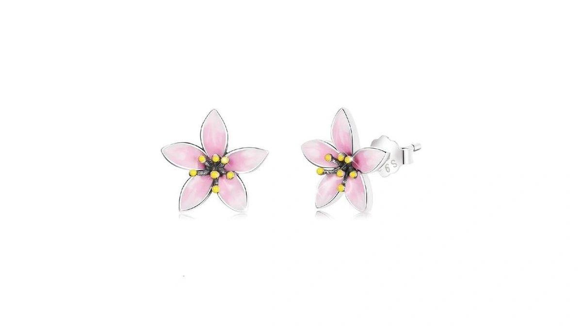Bisaer Cubic Zirconia Earrings Studs 18k Gold Plated Flat Back
