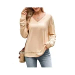 Dokotoo Womens Tops Long Sleeve V Neck Plus Size Cute