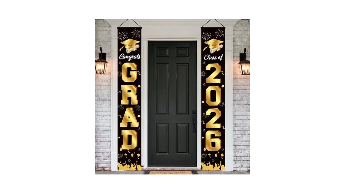 Graduation Decorations 2026 Porch Banner, Congrats Grad Class Of 2026